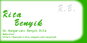 rita benyik business card